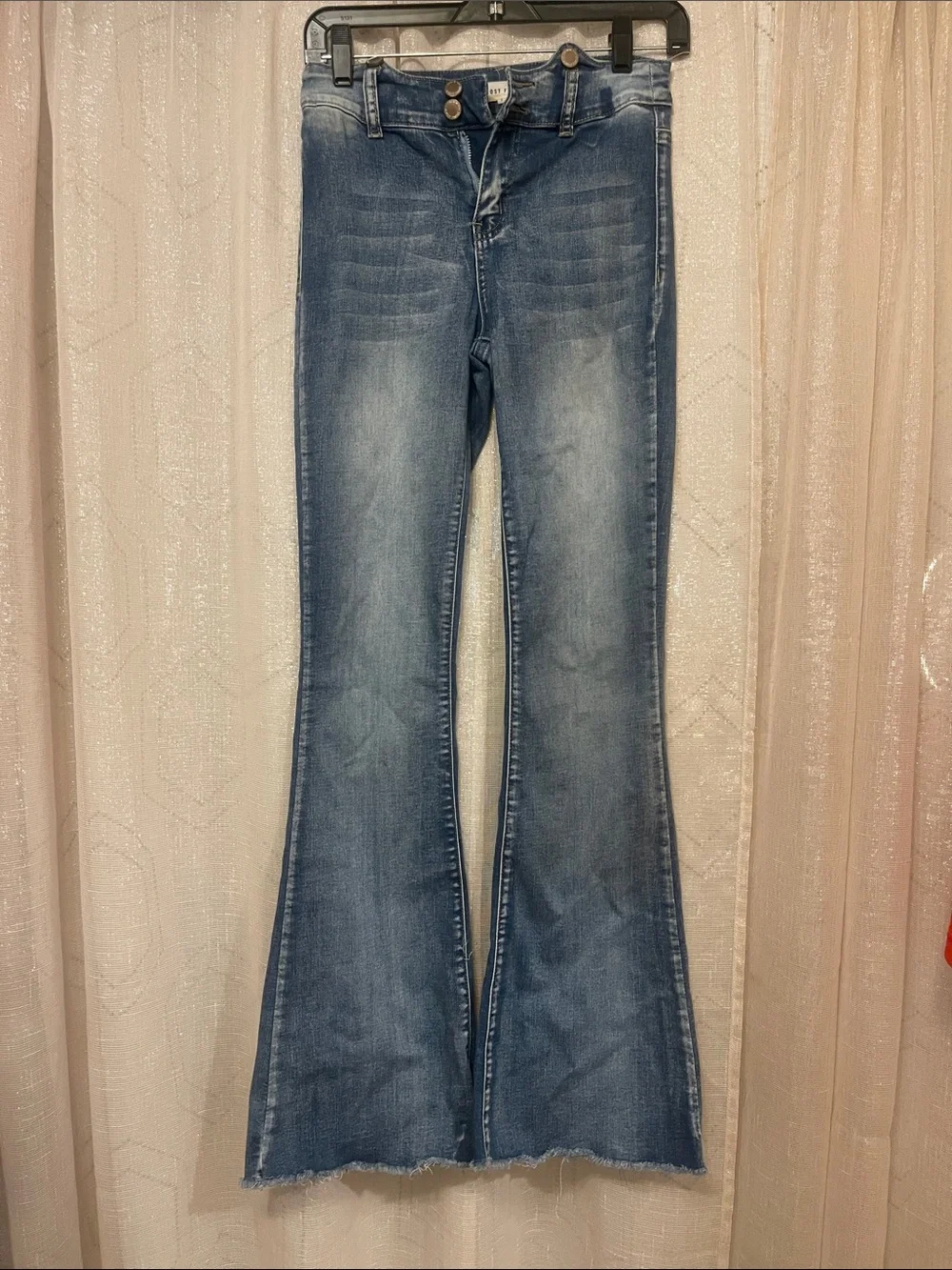 Almost Famous Medium Blue High-Rise Flare Jeans